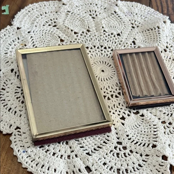 Vintage Elegant Gold and Brass mini Picture Frame Set