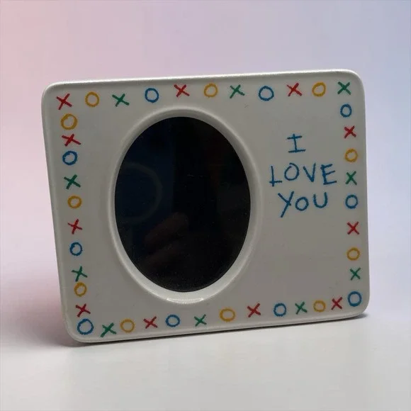 VINTAGE 90s I LOVE YOU HUGS‎ AND KISSES CERAMIC PICTURE FRAME