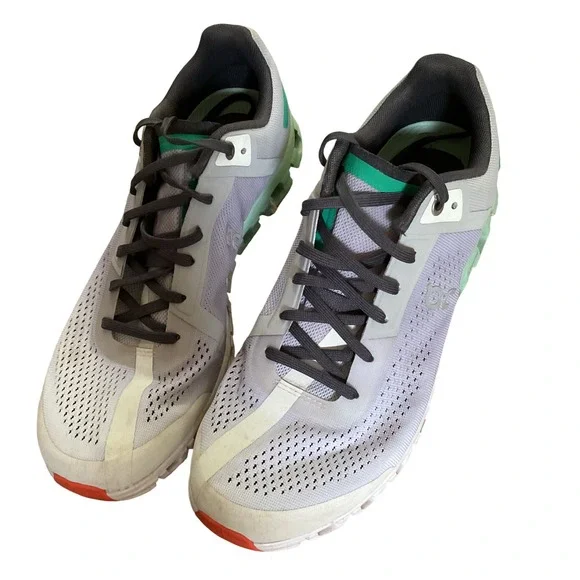 On Cloudflow Womens Running Shoes Lavender Mint Green Size 10