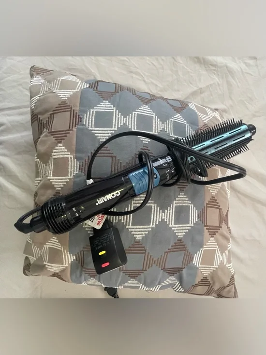 Black Corded Heated Round Brush Hair Styler - Black