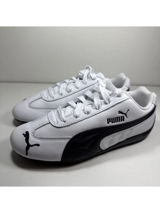 Puma Speedcat Leather White Black Sneakers Womens Size 7 New