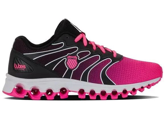 K-SWISS WOMEN'S TUBES 200 TRAINING SHOE, BLACK/NEON PINK, 8.5 W