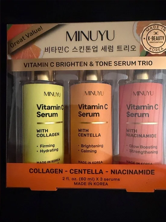 Minute Vitamin C Brighten & Tone Serum Trio - Yellow, Orange, Pink-Choose 1 TRIO