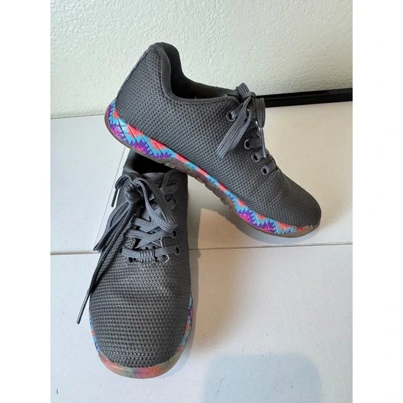 NOBULL Trainer Shoes Women 5.5 SuperFabric Geometric Neon Low Top Sneakers