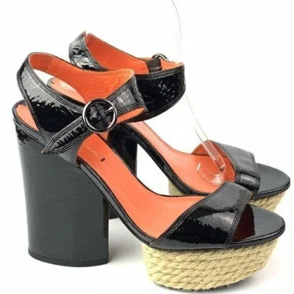 Via Spiga platforms size 8.5 black patent leather