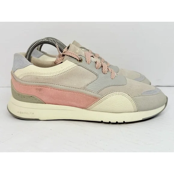 Cole Haan GrandPro Downtown Runner Women's 7.5B Gray Pink Suede Leather Sneaker