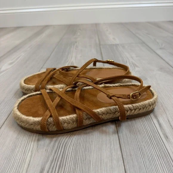 Brochu Walker 6 Dawson Brown Suede Strappy Espadrille Sandals Made in Portugal