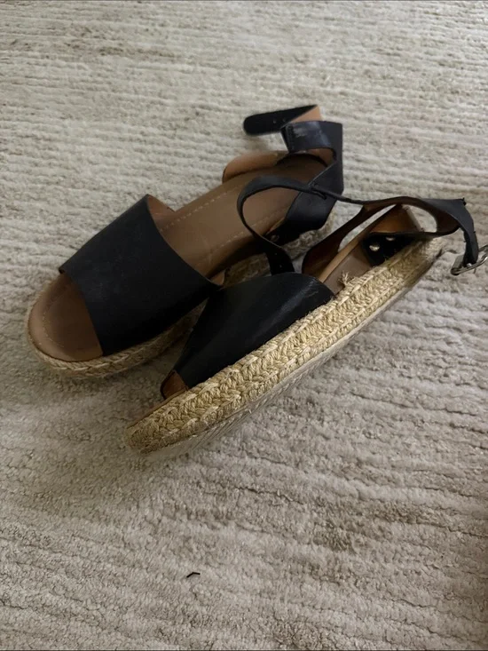 Black Espadrille Platform Sandals - Women's Summer Shoes