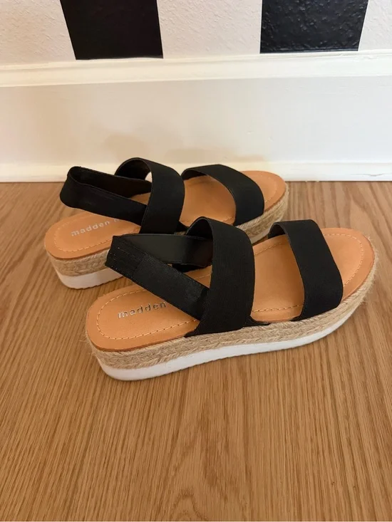 Madden Girl Black Espadrille Platform Sandals