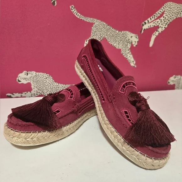 EUC Tod's Gommino Tassel Embroided Suede Espadrilles Women's 39EU Size 9US