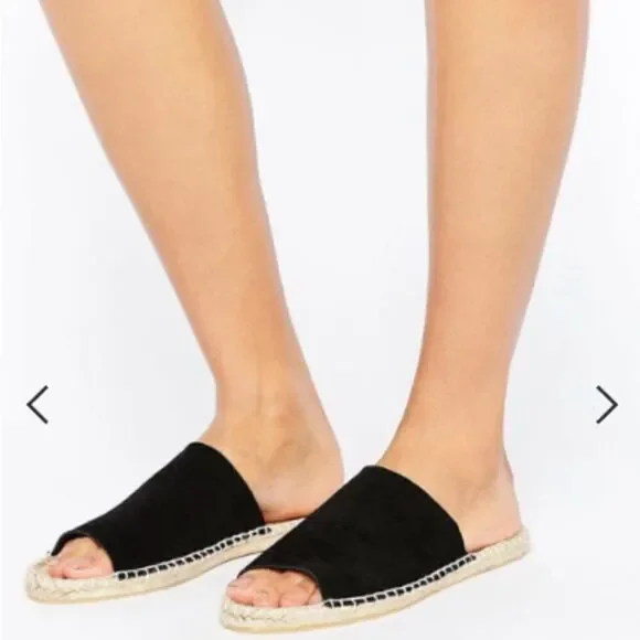 ASOS Black Suede Sandal Espadrilles