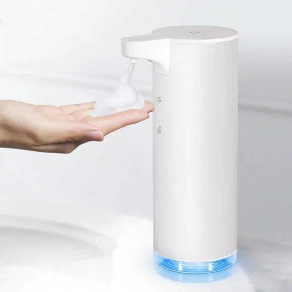 Automatic Foaming Soap Dispenser Rechargeable Stainless Steel 9oz White Open Box