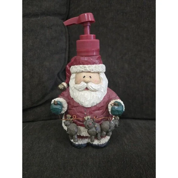 Whimsical Santa Claus Soap Lotion Pump Dispenser Ceramic Christmas Decor