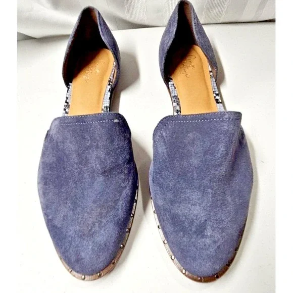 Crown Vintage blue Dorsey Vaylyn flats‎ slip on cut out side 8M