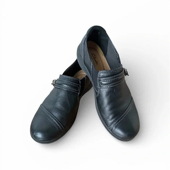Clarks Women's Cheyn Madi‎ Slip On Loafers Black Size 10
