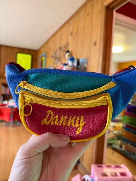 Personalized “Danny” Kids Fanny Pack - Red, Blue & Green and yellow 90s vintage