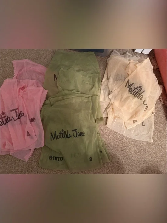 Matilda Jane Pink, Green & Yellow Mesh Bags 15 total