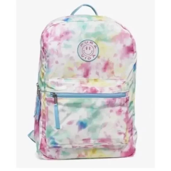 NEW‎ PURA VIDA TIE-DYE CLASSIC Pink Blue Yellow White BACKPACK