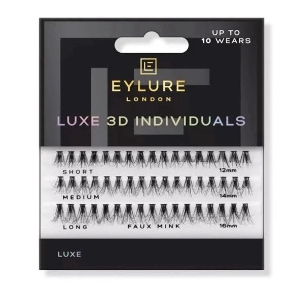 Eylure London Luxe Faux Mink 3D Lashes Individuals Black‎