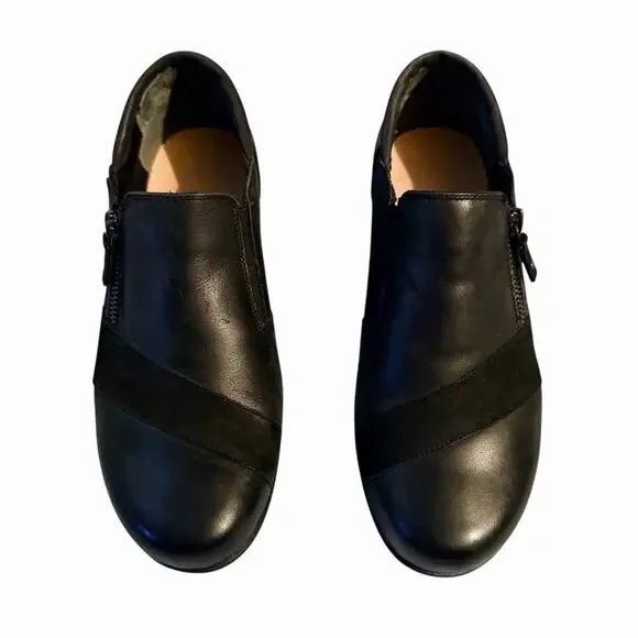 Ziera Sage Women’s Black Leather Comfort Shoes EU 38 / US 7.5–8 Side Zip Nursing