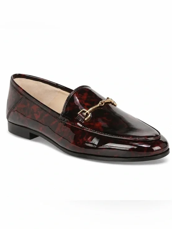 Sam Edelman Loraine Oxblood Tortoiseshell Horsebit Loafers Size 6.5 Old Money