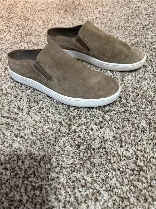 Vince Women's Suede Slip-On Mules in Taupe