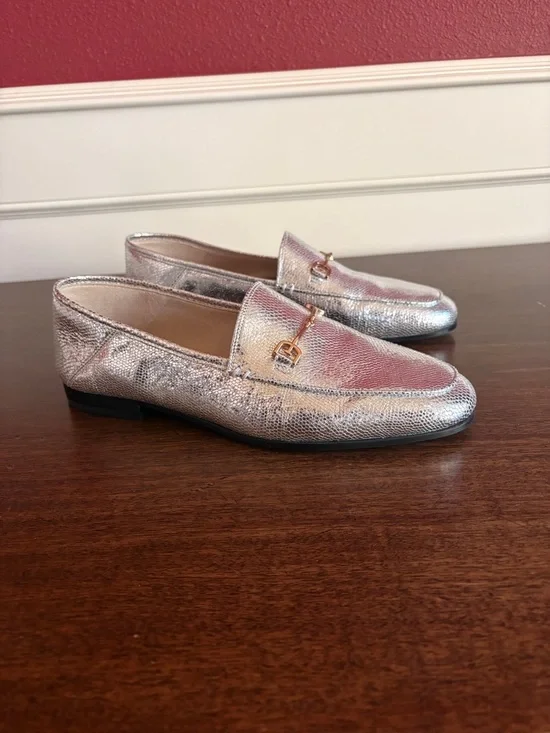 NWOT Sam Edelman Lorraine Bit Loafers | 8.5W | Silver Metallic Leather
