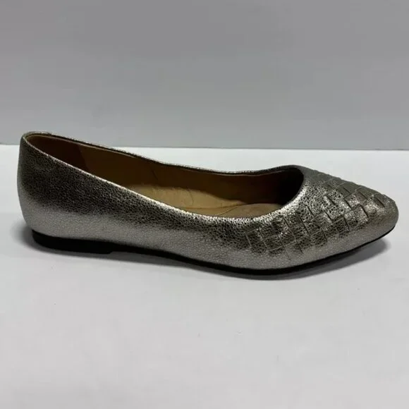 Trotters Women’s Estee Woven Ballets Flats Silver, Size 6 M