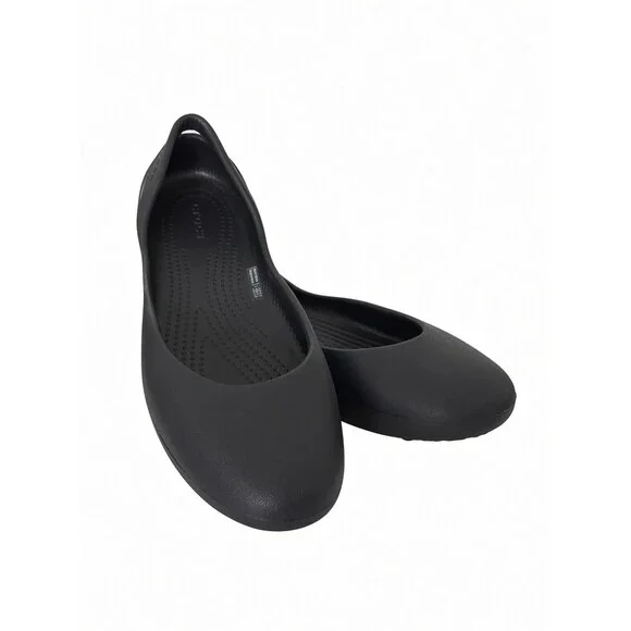 Crocs Kadee Ballet Flats Ballerina Shoes Womens Sz 10 Black Comfort Slip On NWOT