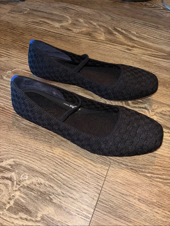 Rothy's Black The Max Square Mary Jane flats,  Women's 10.5 NWOT