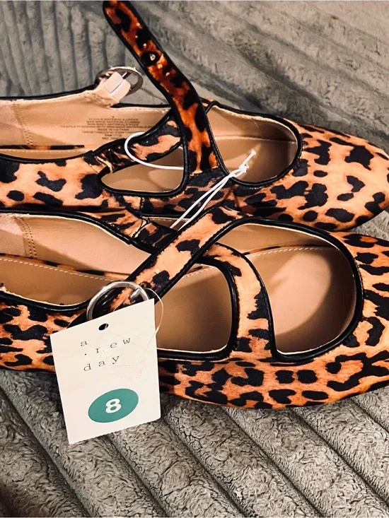 a new day Leopard-Print Mary Jane Flats in Orange and Black