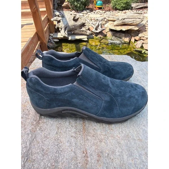 Merrell Jungle Moc Navy Blue Suede Leather Slip On Shoes J95637 Womens 6.5 M