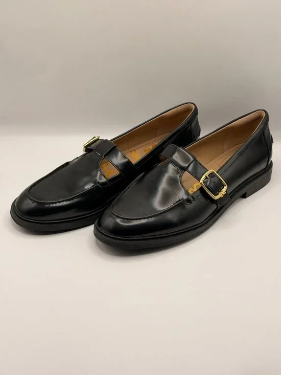 Sam Edelman Women Elaina T-Strap Black Leather Mary Jane Flat Sz 12