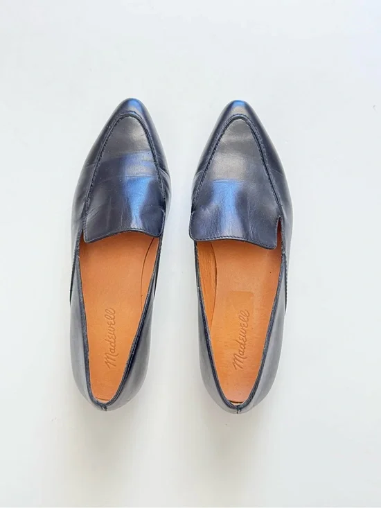 Madewell Black Frances Skimmer Pointed Leather Slip-On Loafers size 8.5