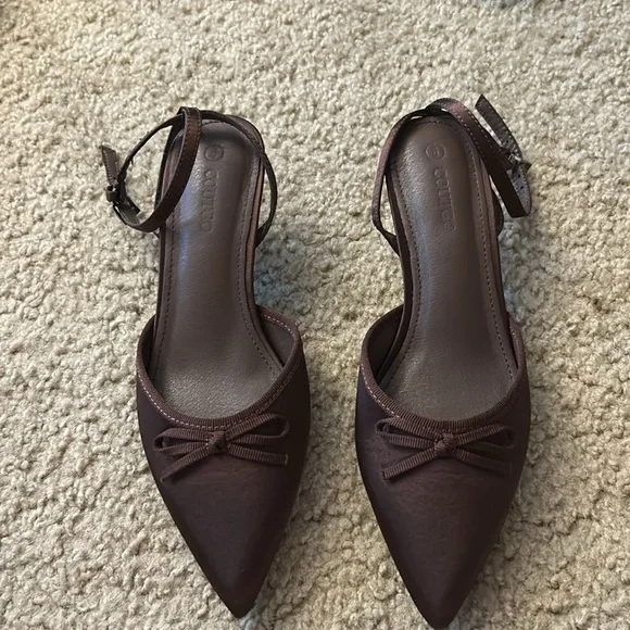 Strappy Brown Kitten Heel