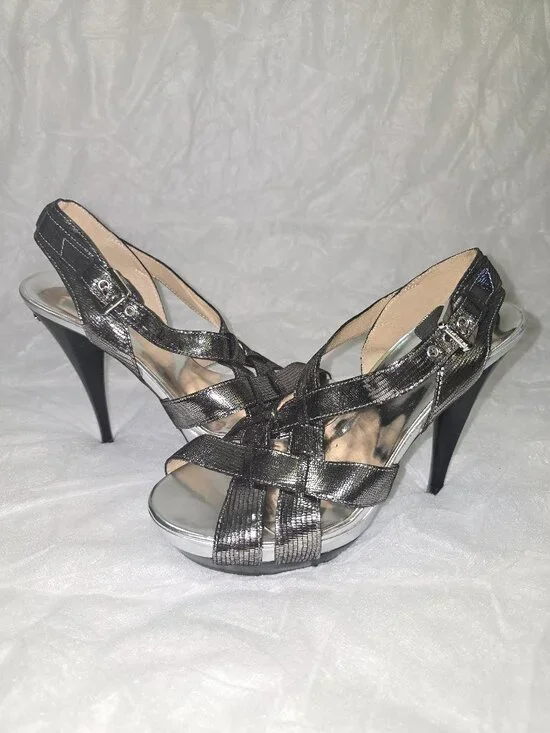 Silver Strappy Heels - MICHAEL by Michael Kors
