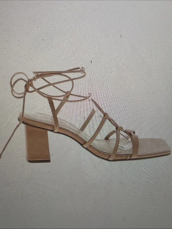 Chocolat Blu Nude Lace-Up Strappy Heel Sandals 37