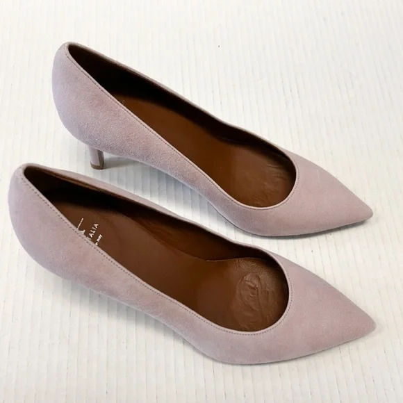 Aquatalia Melina Pink Suede Pointy Toe Pump Heels