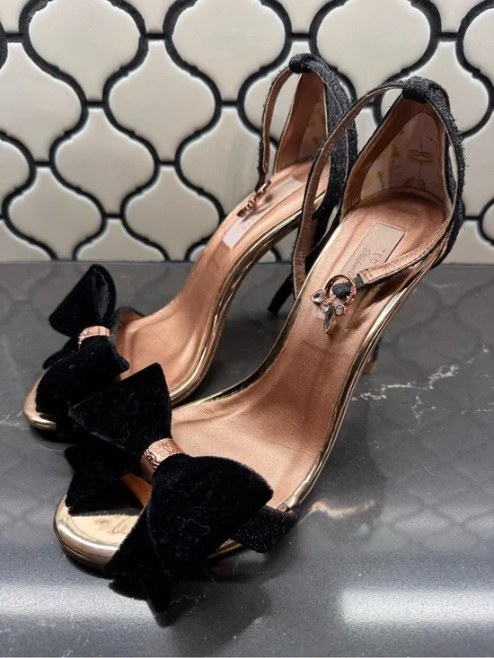 Ted Baker Black Velvet Bow Heels