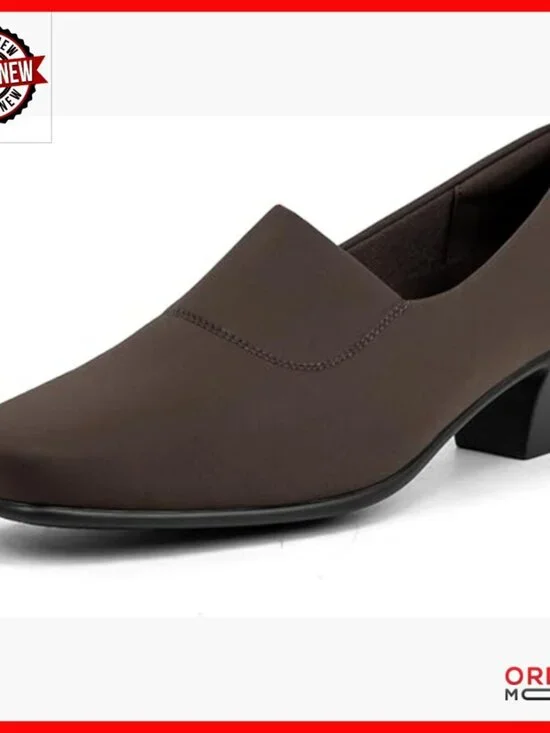 Orthopedic Pumps Low Block Heel Square Toe Stretch Comfortable Dress Loafers