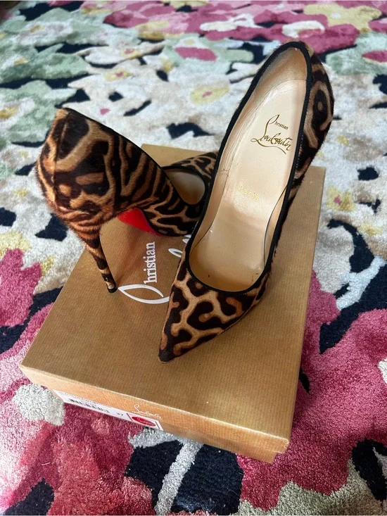 Christian Louboutin So Kate 120 Pony Leopard-Print Pointed Toe Heels