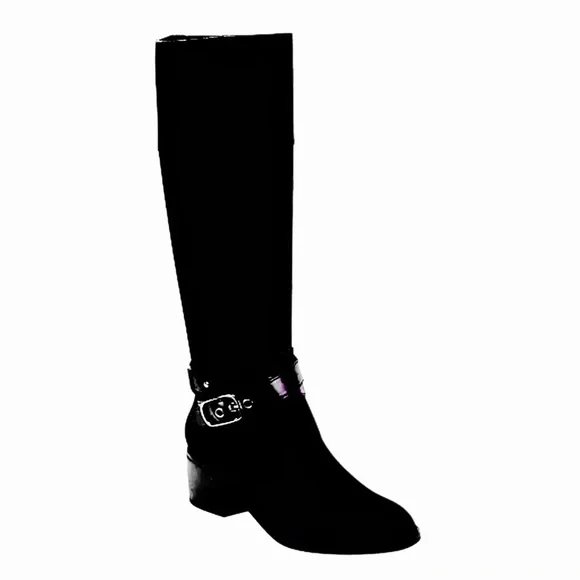 Evolve By Easy Spirit Womens Black Suede Riding Boots Size 6.5