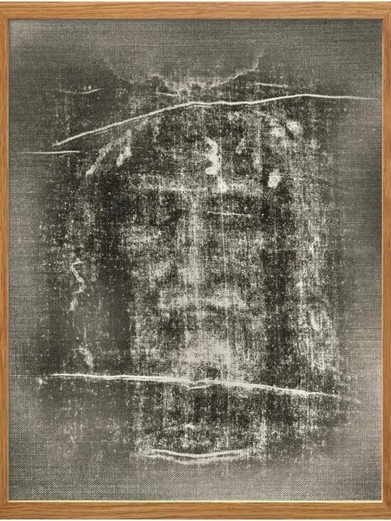 Large Framed Jesus Wall Art - 11x14 Shroud of Turin Poster, Christian Decor