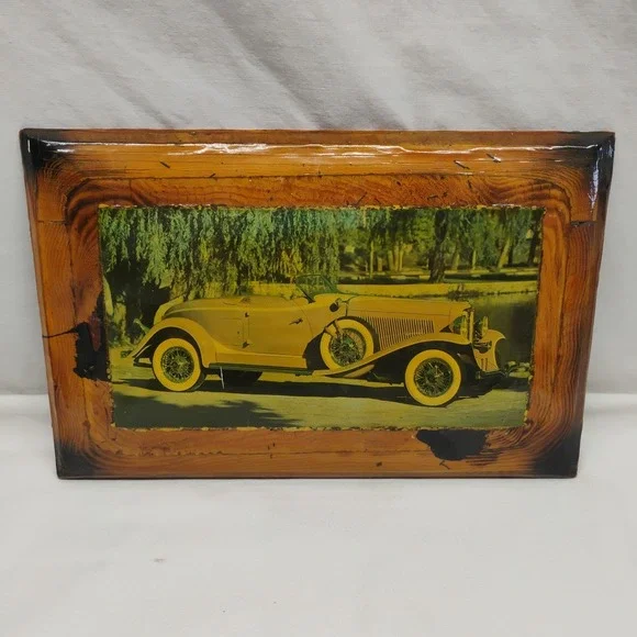 Vtg Pinheiro Crafts 1933 Auburn Custom Speedster Car Wooden Wall Hanging Sign
