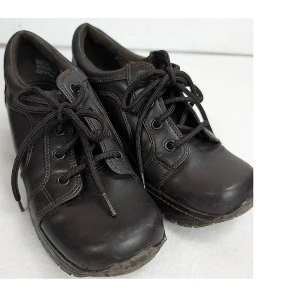 Lower East Side Womens 6.5 Brown Platform Oxford Shoes Y2K Chunky Wedge Lug