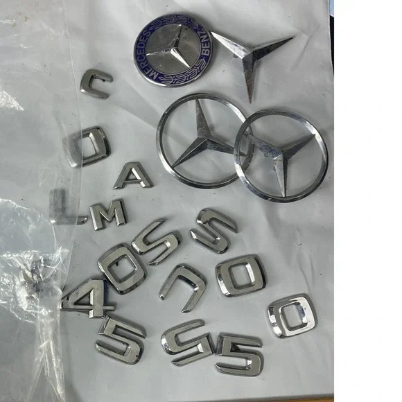 OEM Mercedes-Benz S-Class S550 4MATIC Chrome Emblems & Star Badges‎ Lot