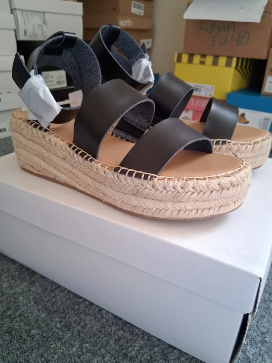 Black Espadrille Platform Sandals - Women