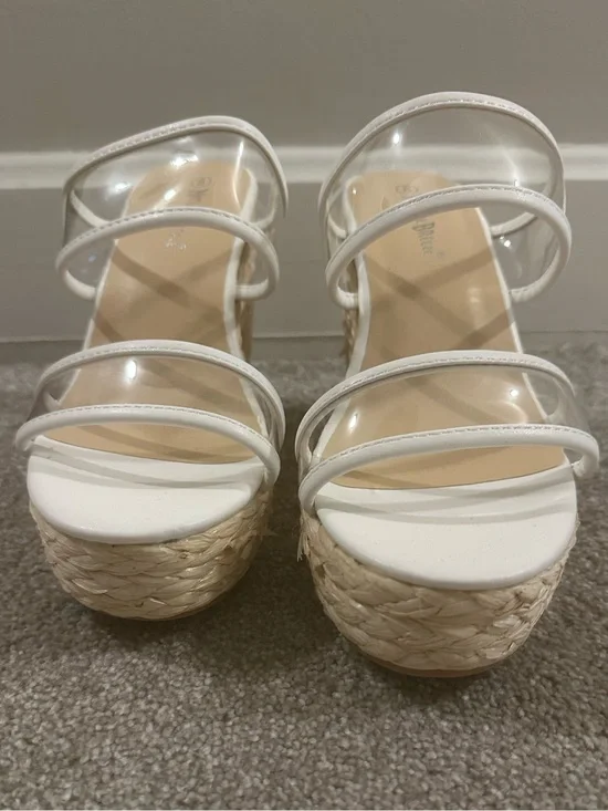 White Strappy Espadrille Platform Sandals