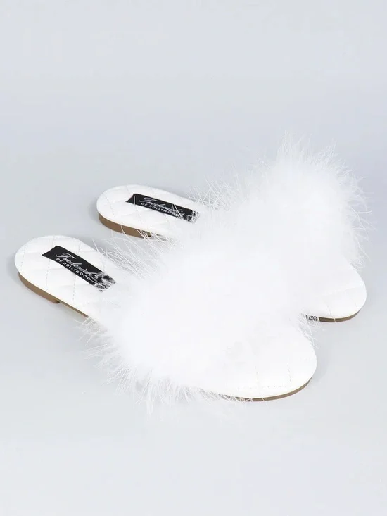 Frederick's of Hollywood Maxim Feather Flat Sandals