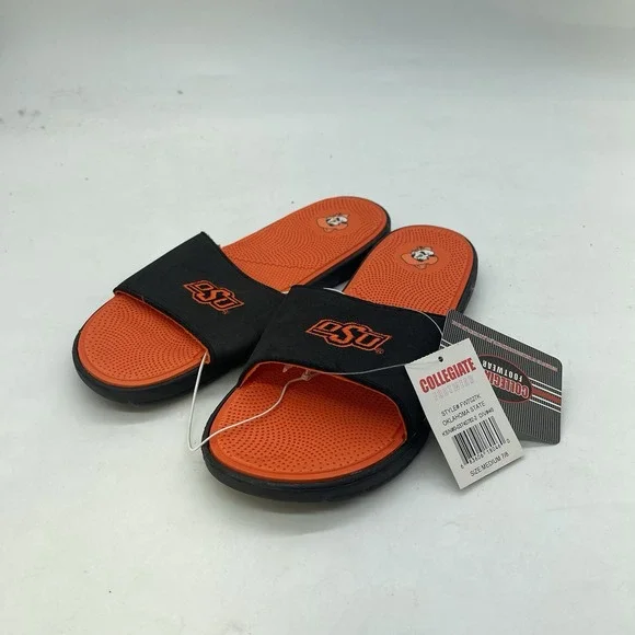 Oklahoma State University Slides Women's 7 Sandals Men's 8 NEW